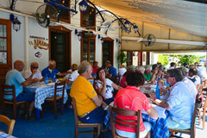 lunch at the port in Greece