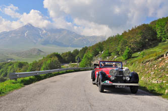 Rally from Norcia to Santo Stefano in Italy with pre war cars